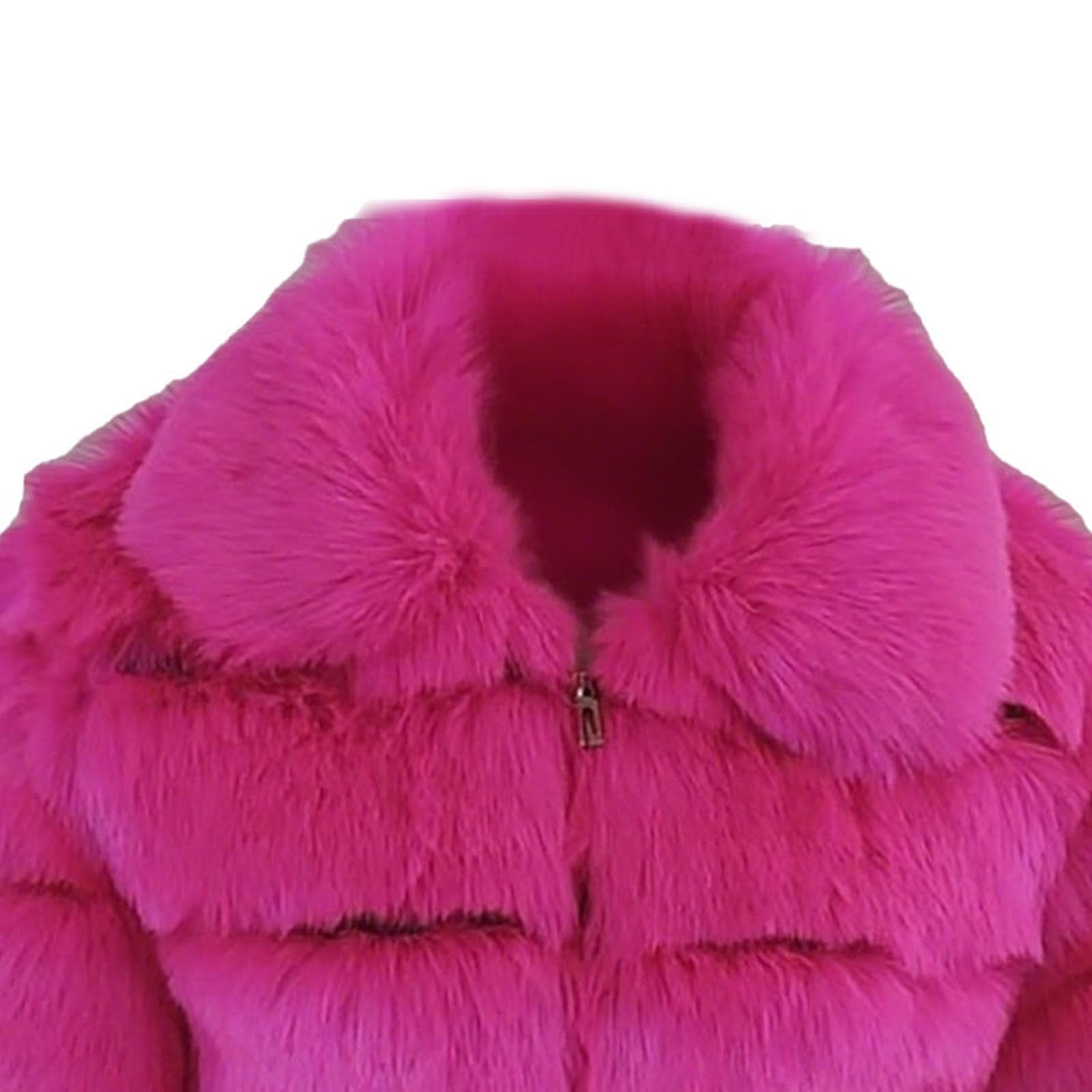 Chaqueta con cremallera para mujer, abrigo de piel sintética esponjoso, chaqueta corta con cremallera, chaquetas abrigadas de invierno.