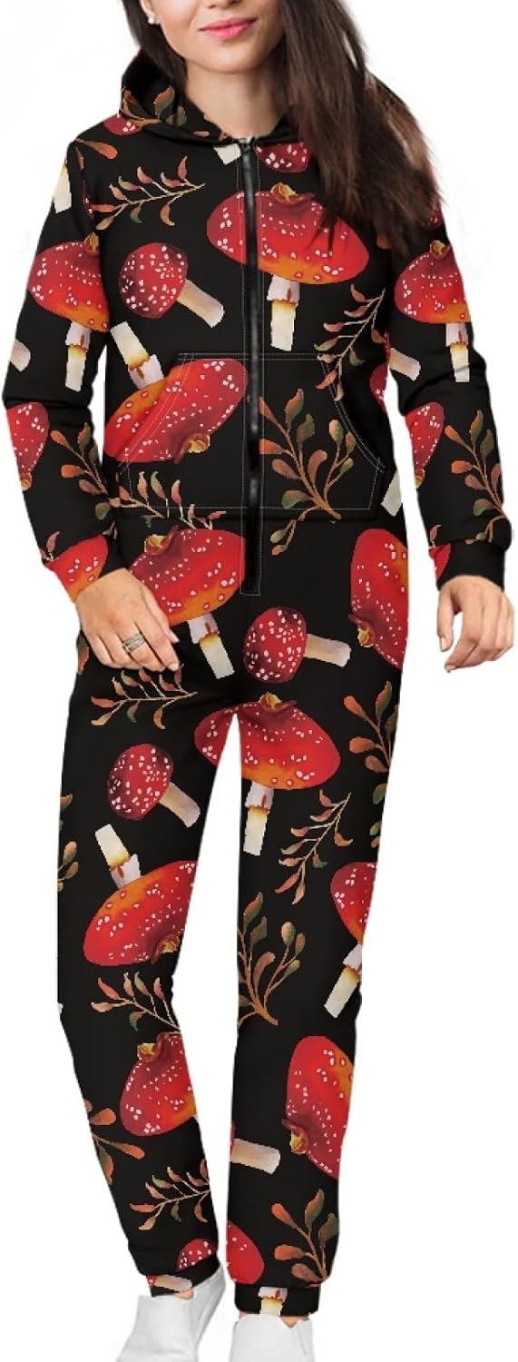 Galaxy Men Women Romper Onesies Long Sleeve Bodysuits, One Piece Jumpsuit Tracksuit, Hooded Sweatpants Jogging Suit
