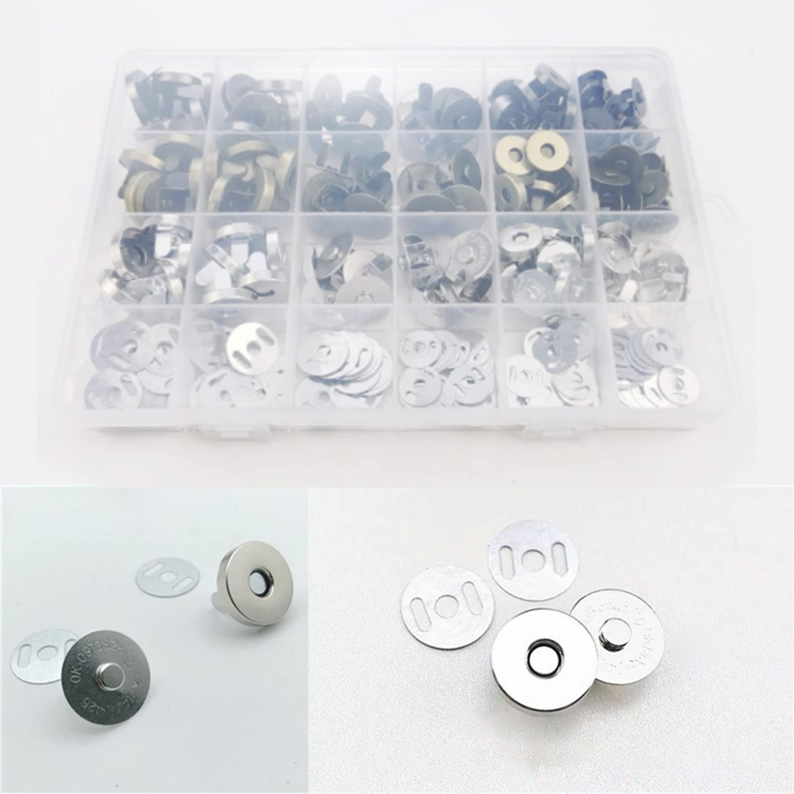 Generico 60 Set Bottoni magnetici da 18 mm e 14 mm per Cucire Borse