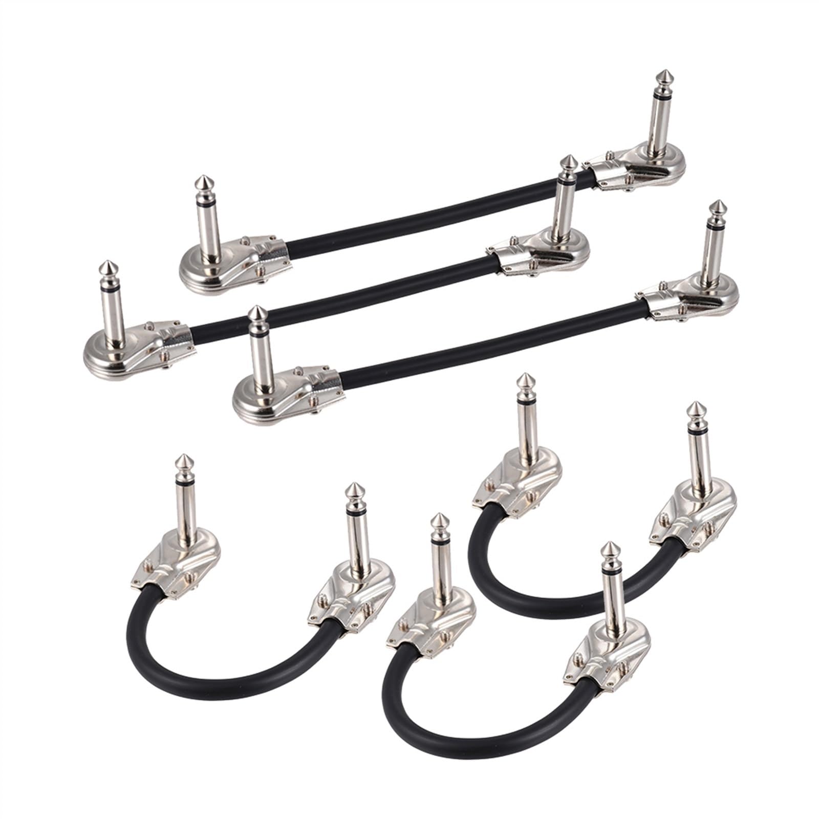 akcesoria do gitary Kabel Do Pedału Efektów Gitarowych Kabel Krosowy Instrumentu 1/4 "Srebrna Wtyczka Kątowa Czarna Kurtka Z PVC (Color : 3 pcs 15cm)