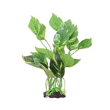 CNZ Aquarium Fish Tank Green Lifelike Underwater Plastic Plant Aquatic Water Grass Decor (Small, 10-inch)