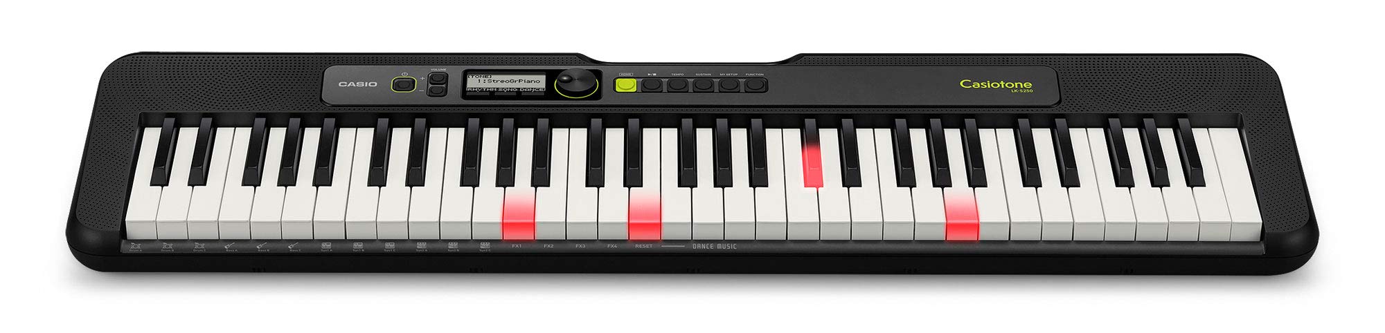Casio 61-klawiszowa klawiatura dla początkujących, klawiatura X-Keyboard, głowa i klawiatura, czarna
