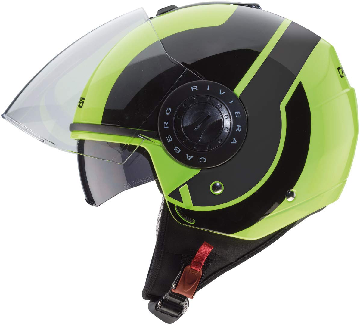 Caberg Riviera V3 Sway Casco Jet Giallo fluo : Amazon.it: Auto e Moto