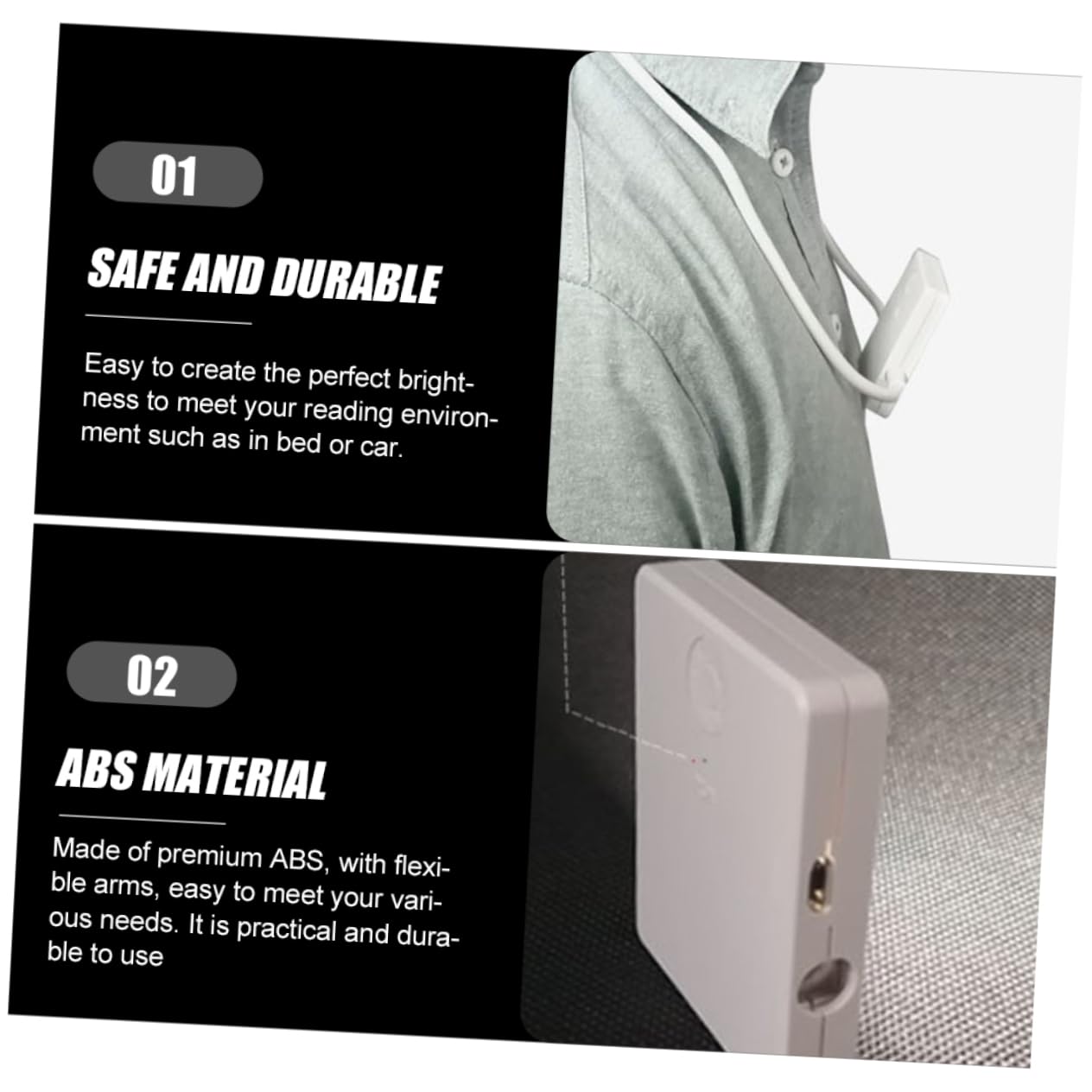 KALLORY Rechargeable Reading Light Led Desk Lamp Eye Protection Study Tool Nightstand Lamp for Camping