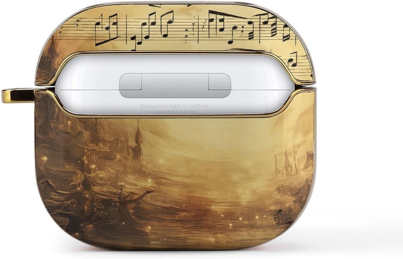 for Sheet Music Wireless Earbuds 3 Case Cover Protective Accessories Skin with Keychain Compatible with 3rd Generation 2021 Supports Wireless Charging Front LED Visible image 3