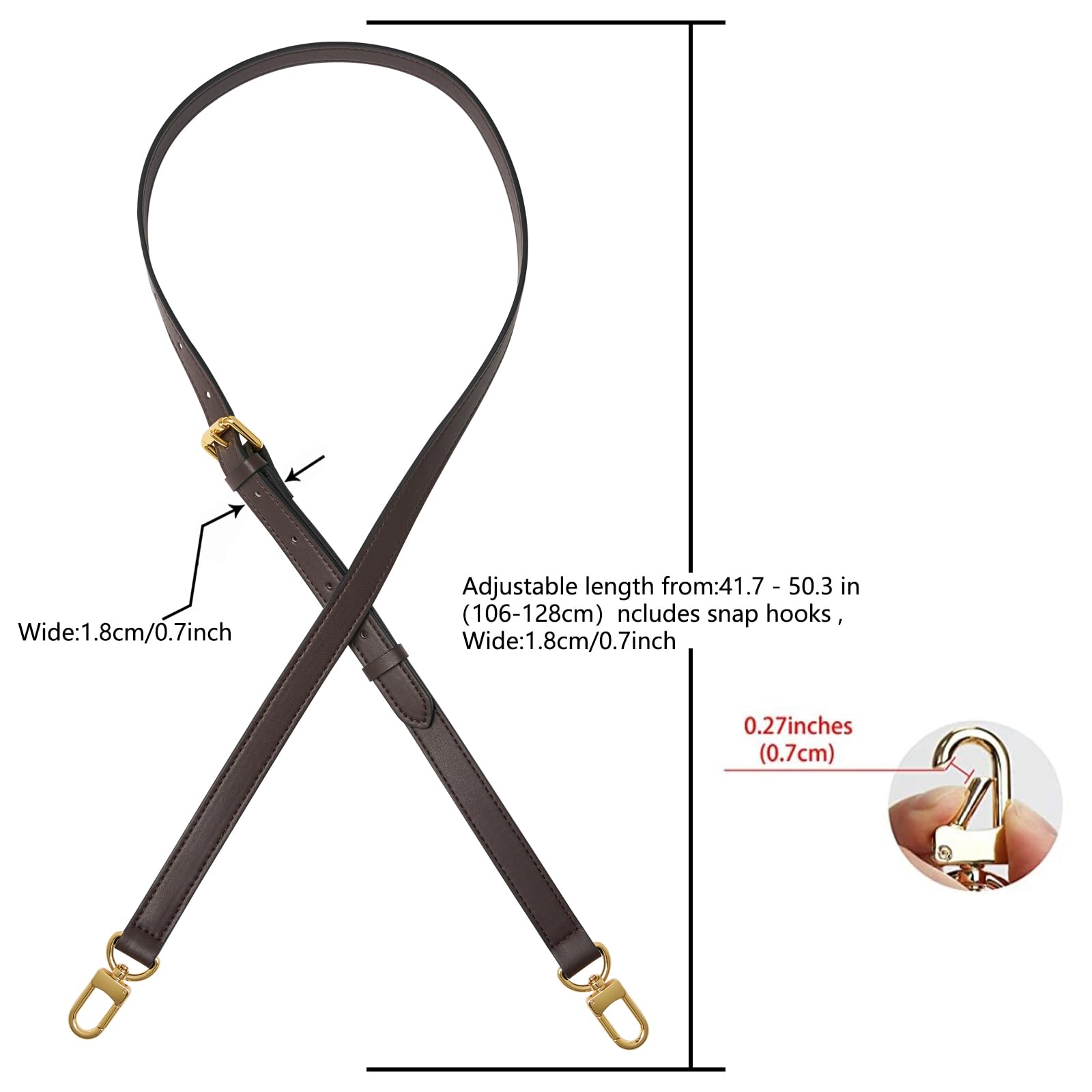 Vachetta - Correa de piel ajustable para bolsas pequeñas, Pochette Mini NM Eva Favorite PM MM Nano Speedy