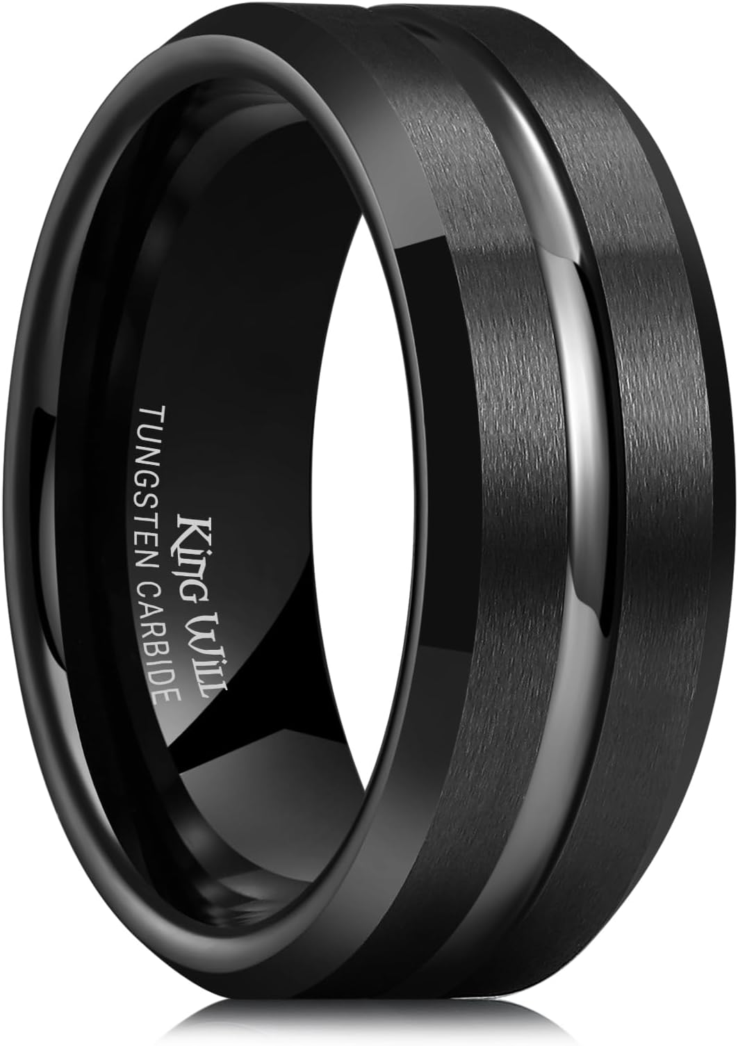 Tungsten Carbide Wedding Band for Men Women-6/8/10mm Width Multicolor Available with Grooved Center Wedding Ring Suitable for Work, Gym Comfort Fit Size 4-16