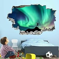 Vista 8 de Adhesivo de pared 3D para decoración de habitación, calcomanía de avión extraíble para niños y niñas, tatuaje de pared de cielo y nube
