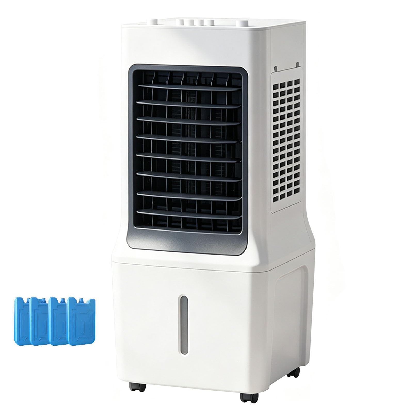 Lxrhlikg One Color Evaporative Cooler, Swamp Cooler Air Conditioner, 65W, 4 Ice Box, 3 Gal Tank, 3 Speeds, 60° Oscillation, Button Control
