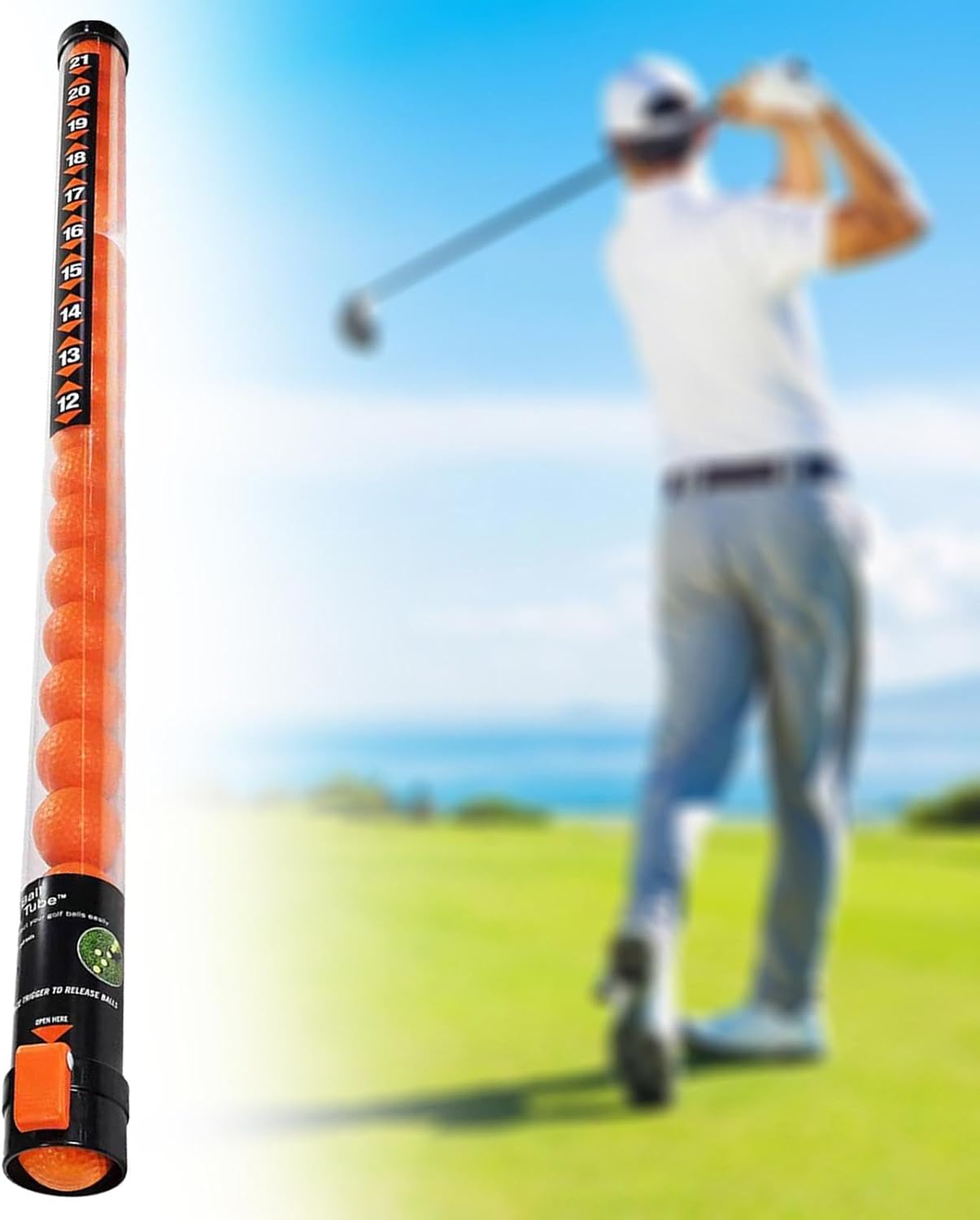 Golf Ball Retriever, Golf Ball Picker Long 36" Equipment Professional Storage Golf Ball Pick Up Tube for Men, Women