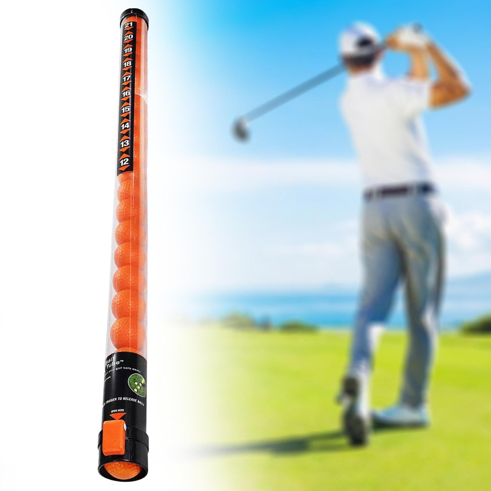 Tube Ramasse-balles De Golf Transparent - Léger, Capacité 21 Balles, Pour Practice Ou Parc