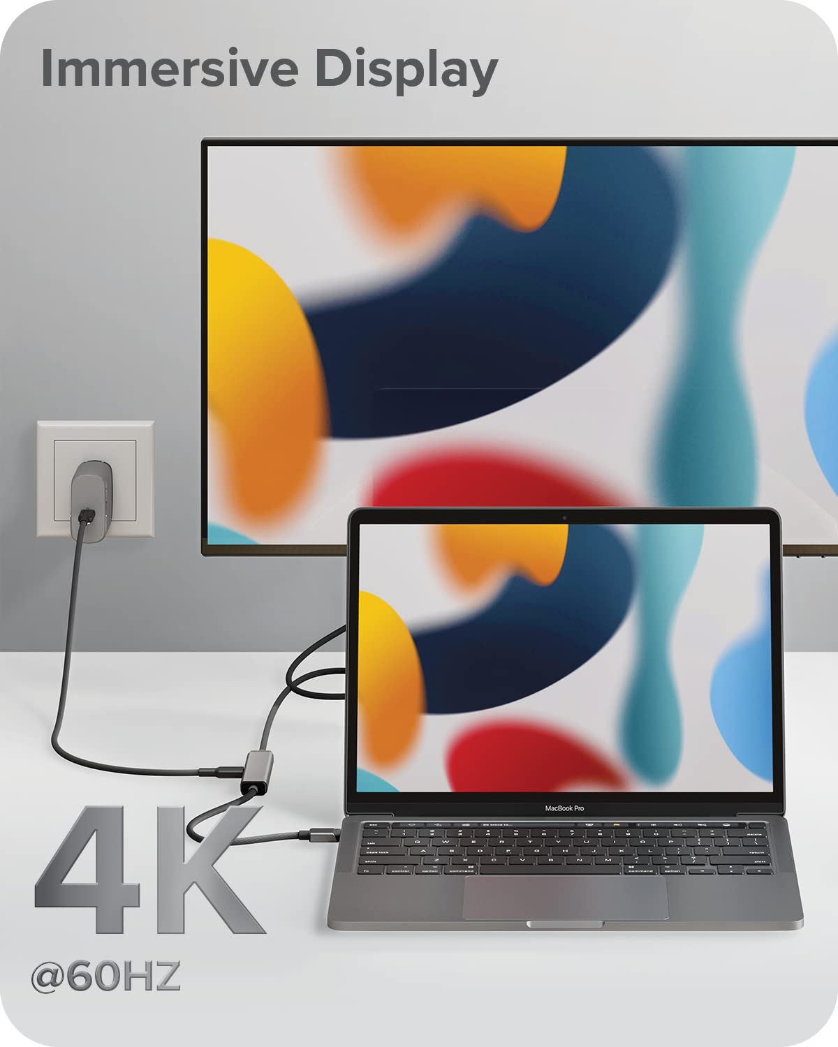 ALOGIC Cavo Ultra da USB-C a HDMI, display esterno 4K, alimentazione da 100 W, qualità premium, cavo intrecciato in nylon con alloggiamento in metallo, compatibile con Windows, Mac e Chromebook-2M