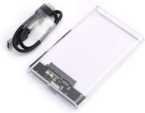 DEVMO USB 3.0 2.5" SATA Disco Duro Caja Externa HDD Clear Case Durable 2.5 Pulgadas para SSD, Soporte UASP SATA III Portátil Diseño Sin Herramientas