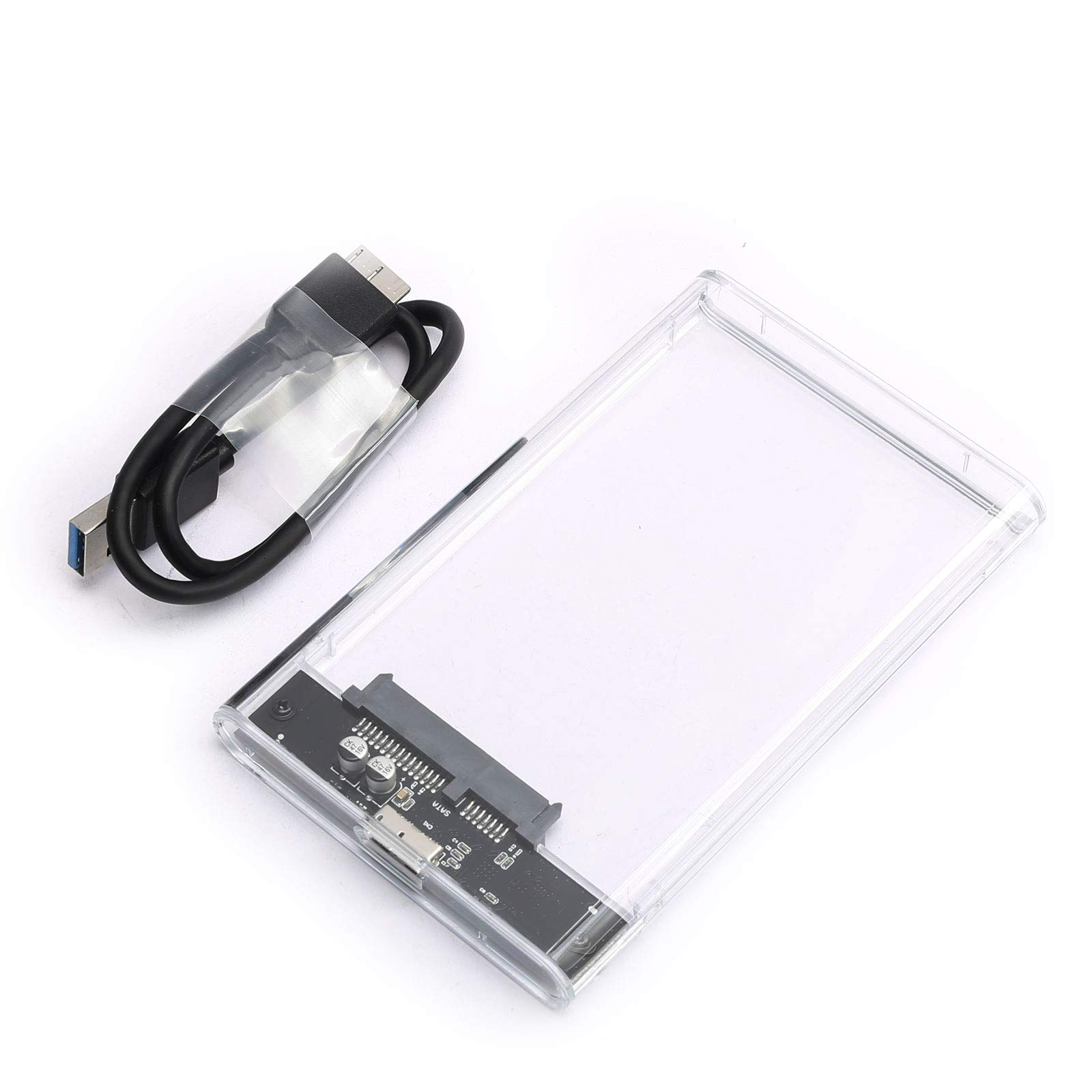 DEVMO USB 3.0 2.5" SATA Hard Drive External Enclosure HDD Clear Case Durable 2.5-Inch for SSD, Support UASP SATA III Portable Tool-Free Design