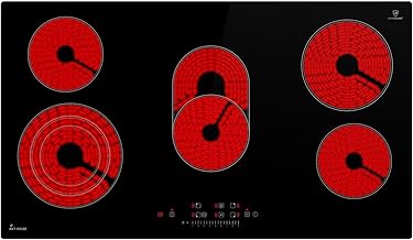 KKT KOLBE Glass Ceramic Hob 90 cm | Self-sufficient | 8.7 kW | 5 Zones | 9 Levels | Roasting Zone | Triple Zone | Frameless | Timer | Residual Heat Indicator | CH9005RL