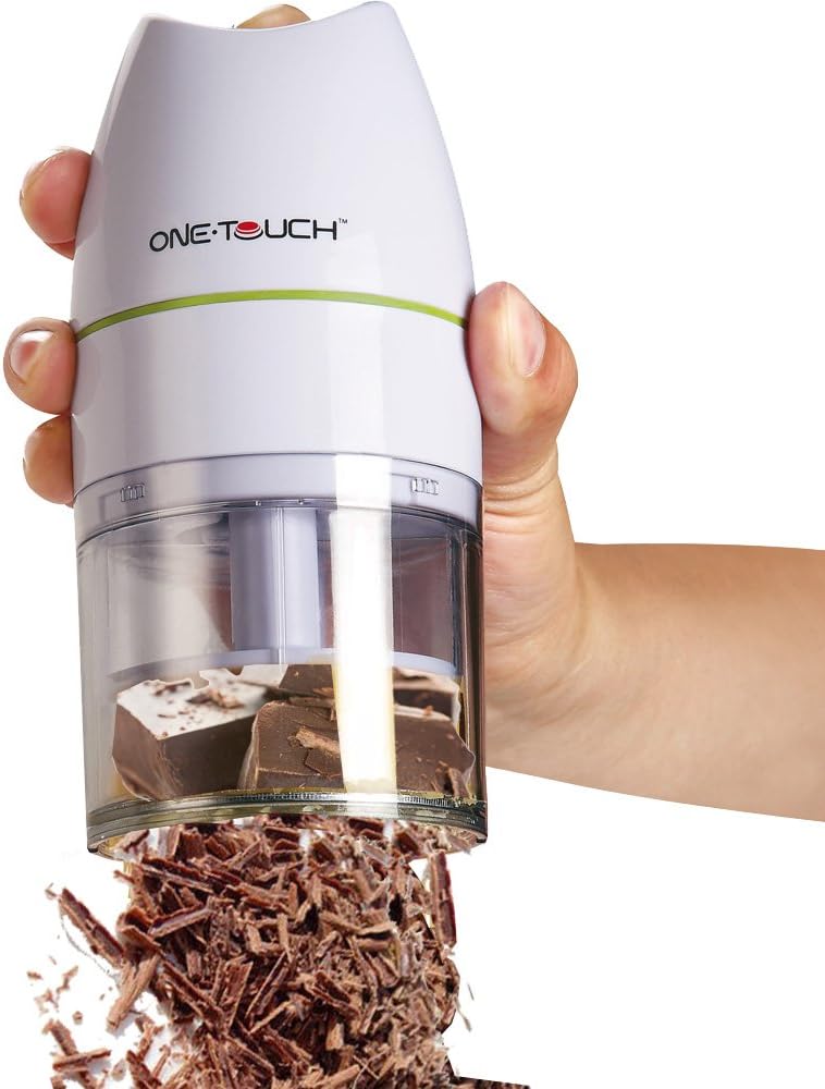 One Touch KC32 Automatic Multi-Grater in use, grating chocolate