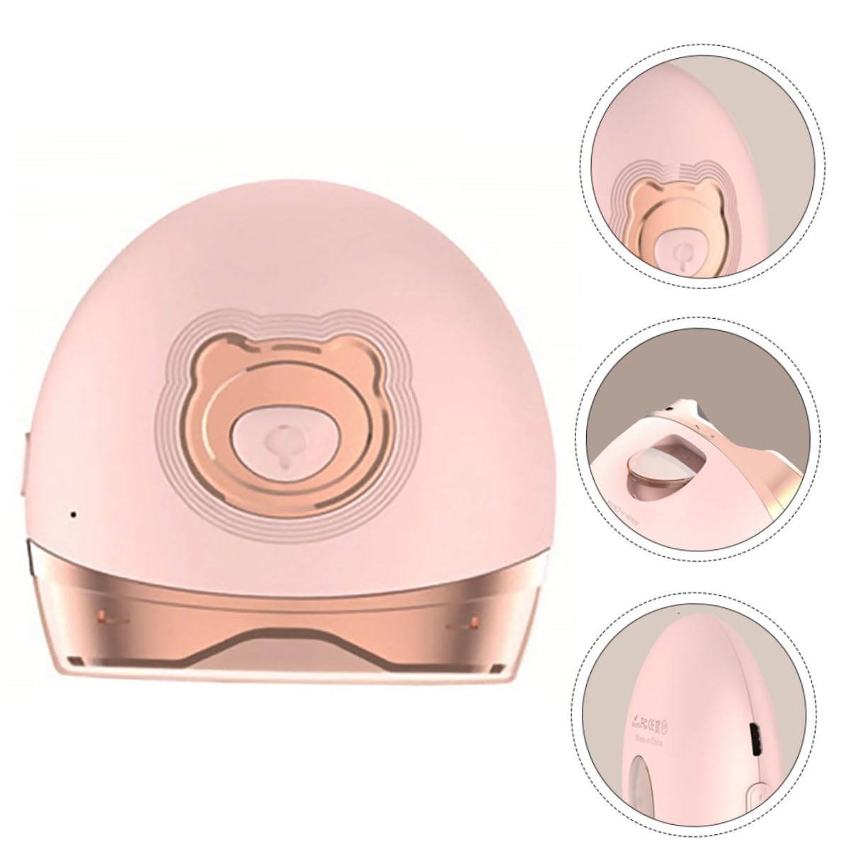 Cortaúñas Eléctrico Automático Seguro para Bebés y Niños Rosa | Mini Portátil, Abs y Acero, 500mah Recargable por Micro Usb, Dc3.7v 2.2w 5v=1a