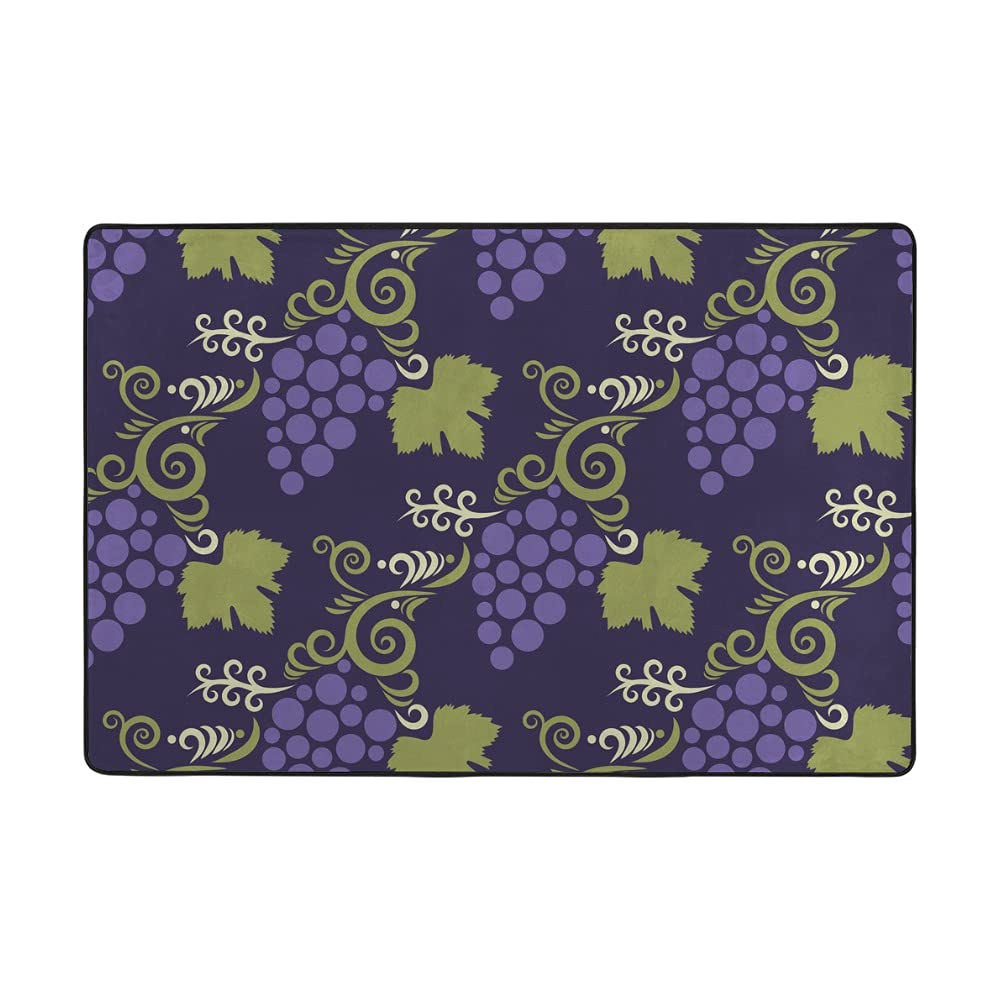 Tapis de sol super doux motif raisin ethnique pour salon et chambre