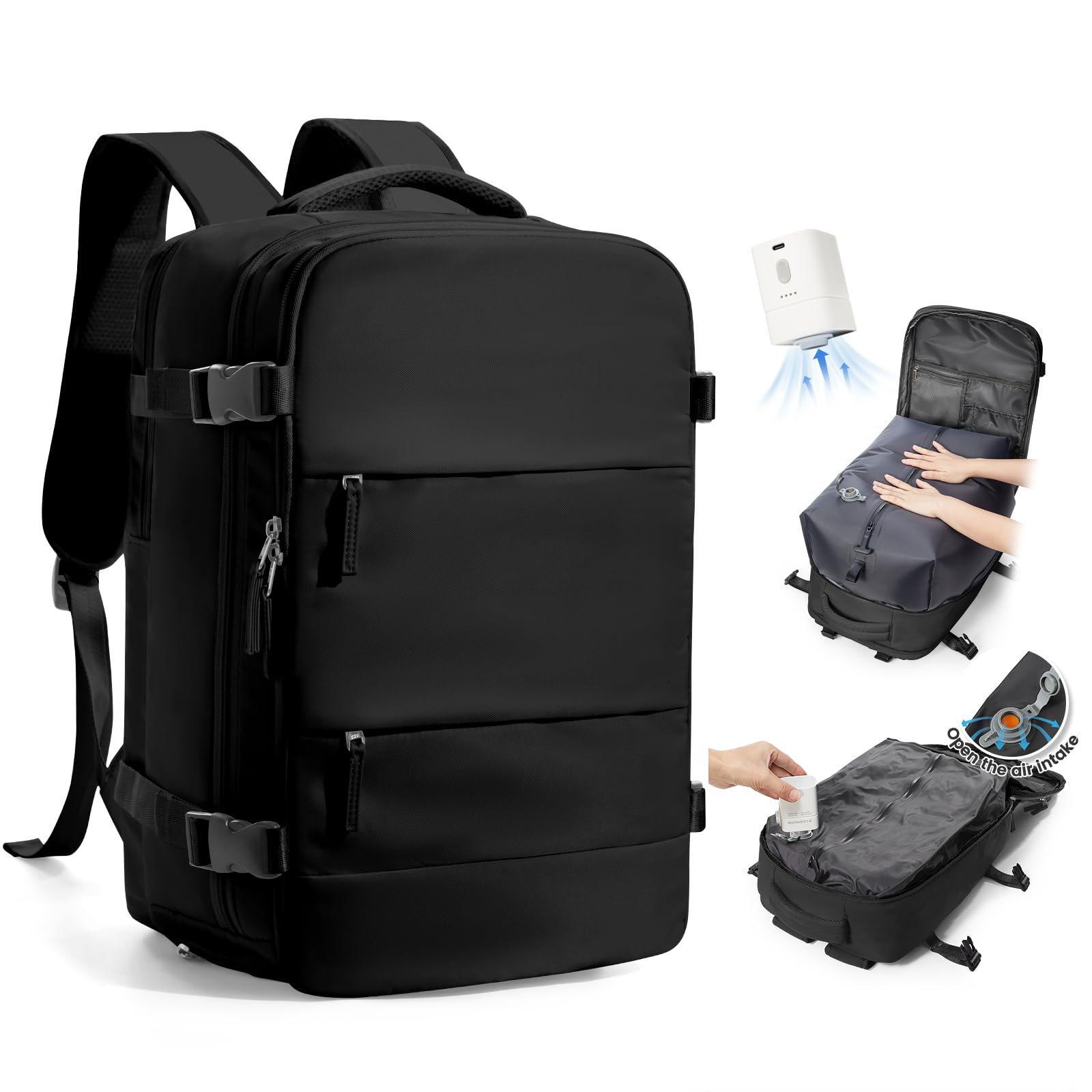 SZLX Zaino Ryanair 40x30x20 Sottovuoto Zaino da Viaggio 40x20x25 Bagaglio a Mano 40x30x20 Wizzair Donna Uomo Borsa da Cabina per Easyjet 45x36x20 Adatto a Laptop da 14 Pollici Impermeabile per Lavoro