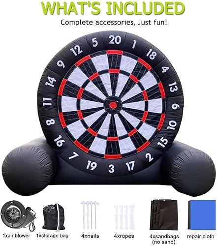 Miniatura 3 de Tabla de dardos de fútbol inflable gigante para exteriores de 10 pies con 8 pelotas de fútbol y soplador de 350 W y marco de soporte para juego