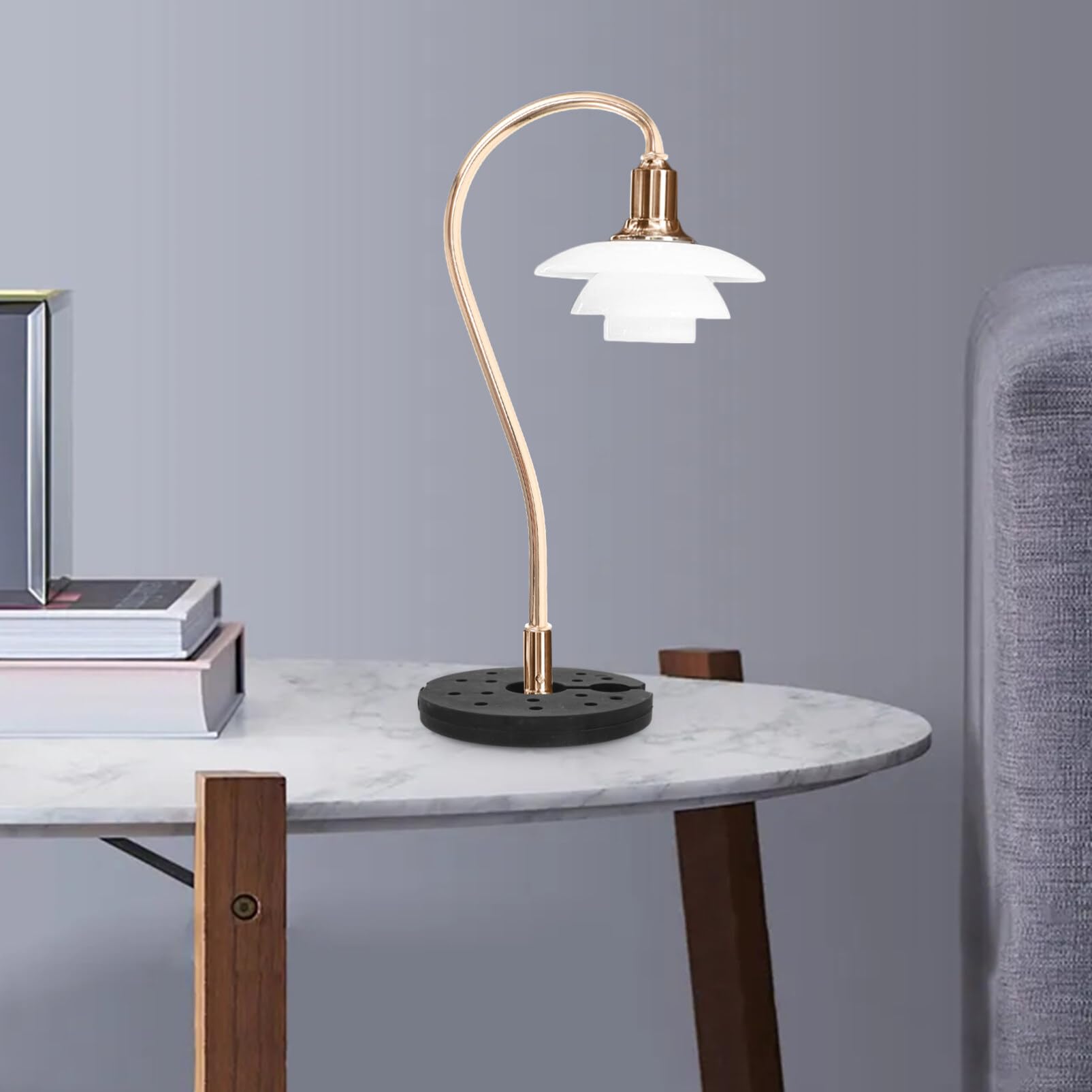 Base lestée métallique pour lampe – Socle stable 19 x 19 x 2 cm, contrepoids de remplacement pour lampadaire, lampe de bureau et autres luminaires