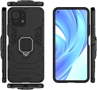 Case for Xiaomi Mi 11 Lite Case Cover,Case for Xiaomi Mi 11 Lite 5G Case Cover,Magnetic Car Mount Bracket Shell Case for Xiaomi Mi 11 Lite M2101K9AG Case Black