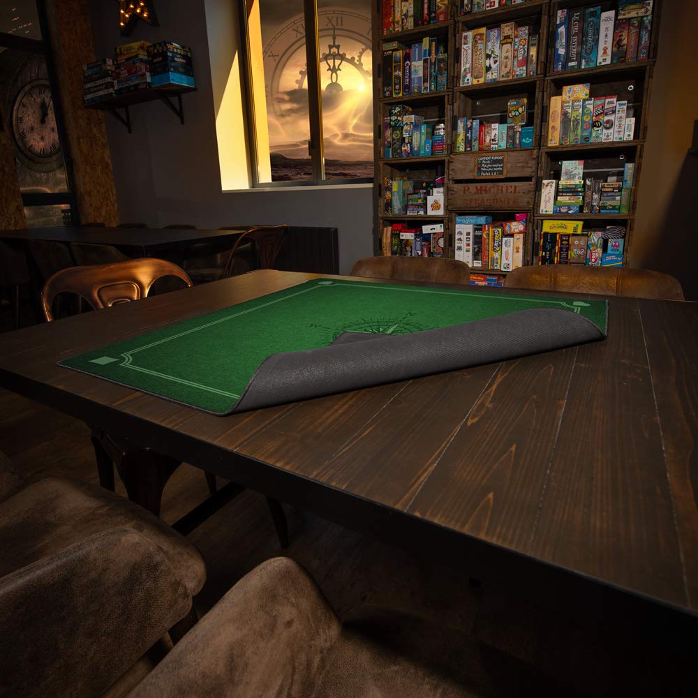 Tapis de jeux de cartes et de société Imprimé en France Antidérapant OFFLINE 76x76cm Vert