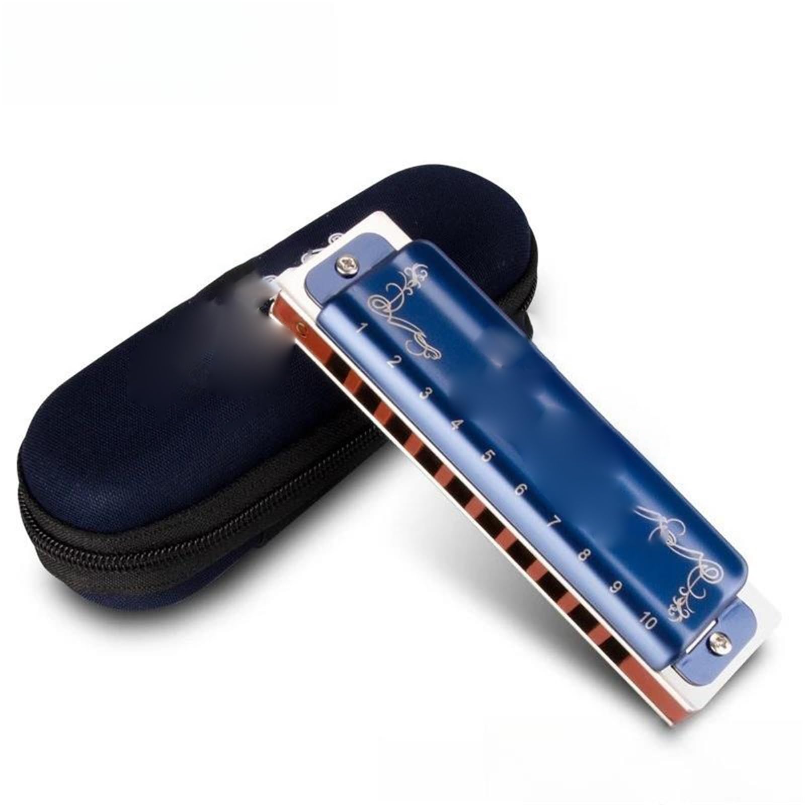 Armonica Blues Armonica A Bocca 10 Buche Blues C | Armonica a 10 buche Blues C Suonare per principianti adulti(Blue)