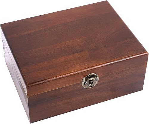 Miniatura 2 de Caja de recuerdos decorativa de madera  11 x 85 x 475 pulgadas giro de estilo oriental acabado mate rústico