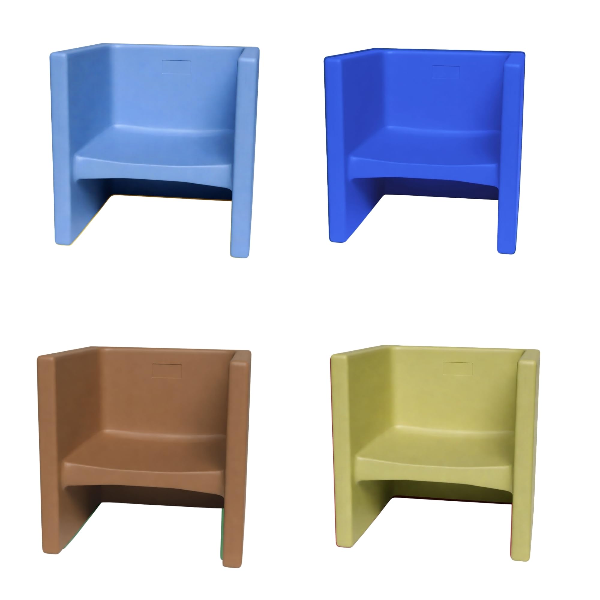 Children's Factory Cube Chairs, Set-4, Woodland CF910-047, Classroom Furniture, Kids Daycare and Preschool Flexible Seating, Toddler Reading Chair
