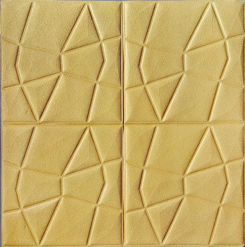 Image of STL 3D Diamond Design Self Adhesive Brown Wallpaper, Polyethylene (PE) Foam Soft Cushion Wall Stickers /DIY Wallpaper for Home, Hotel, Living Room, Bedroom, Cafe Decor (Pack of 20)