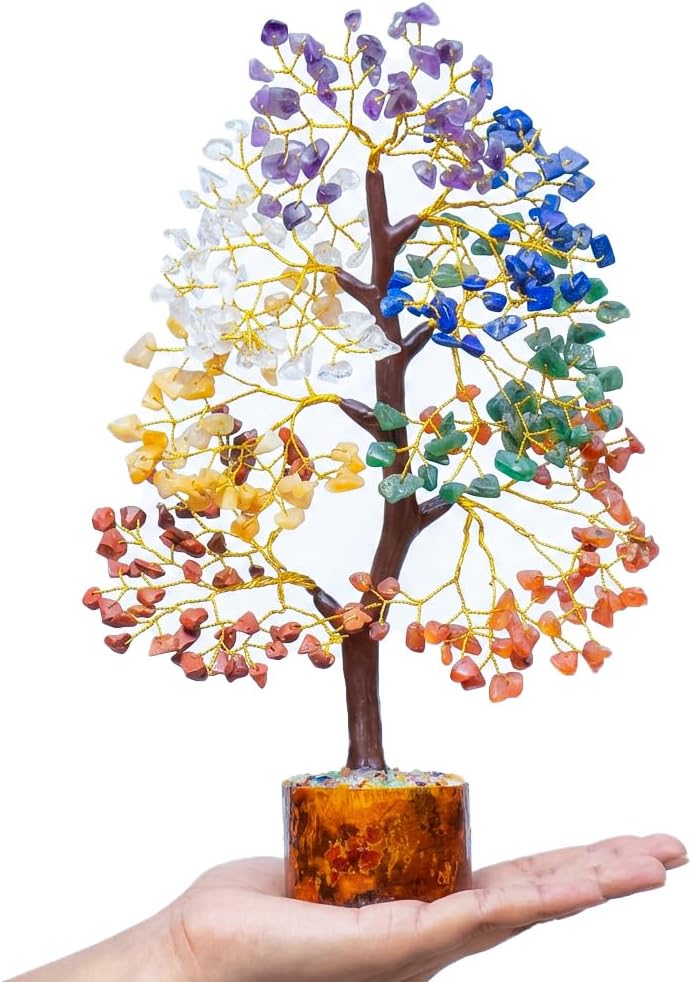 - ZAICUS 7 Chakra Crystal Tree of Life Money Tree for Home Decor, Gemstone Birthday Gifts for Women, Friends, Mom, Sister, Wife, Gift for Her, Living Room Bedroom Shelf Decor, Housewarming Unique Gift