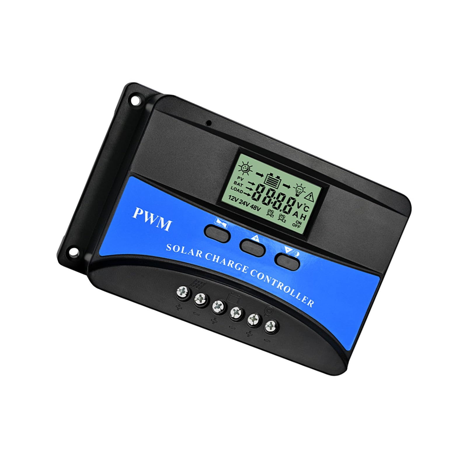 Solar Charging Controller with Auto Voltages Recognition for 12V 24V Systems and PWM Charging Technology Solar Battery Controller