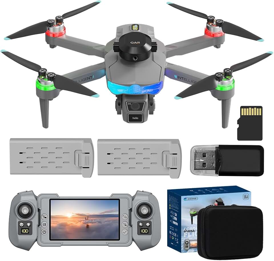 Mini Drones com Câmera, Tela de Exibição Independente Destacável de 4,3'', Drone com Motor Brushless e 2 Baterias, Mini Drones de Brinquedo para Iniciantes e Adolescentes