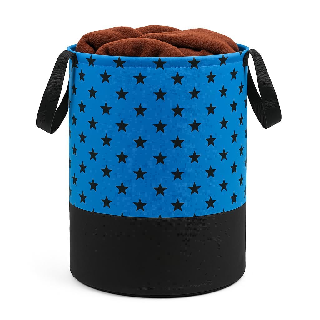 BB BACKBENCHERS Foldable Laundry Basket for Clothes with Lid 48L Durable Cloth Storage Basket Multipurpose Organizer for Laundry Toys and Home Essentials (BLUE)