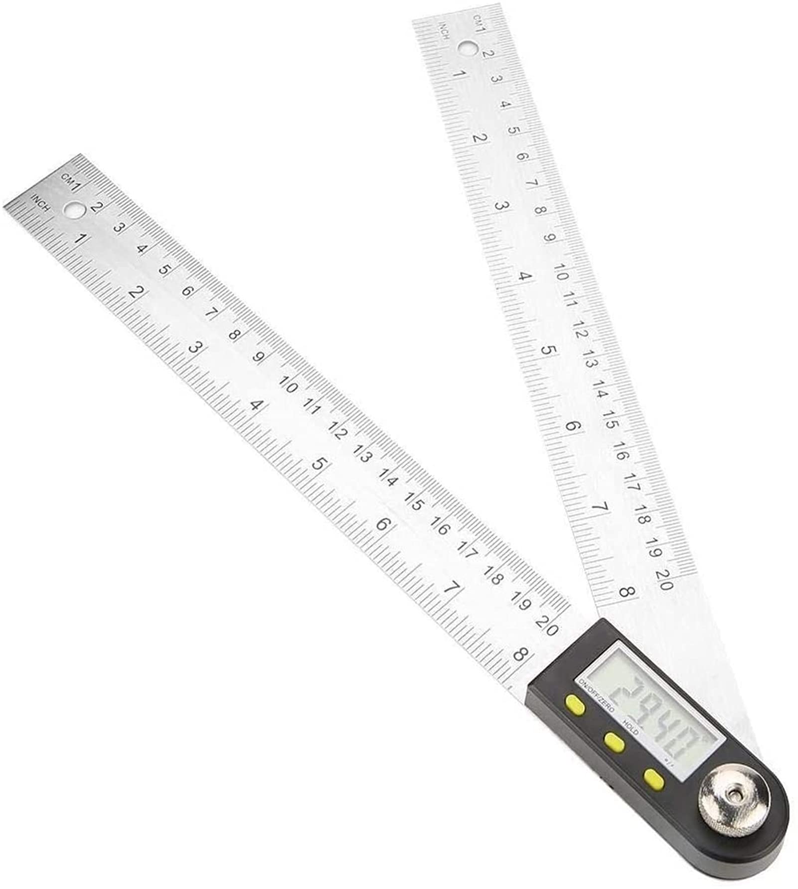 WJJ Digital Gonifractor-0-200mm Digital Angle Ruliere Elettronico Goniometro in Acciaio Inox Goniometro Angolo Finder Mitre Righello