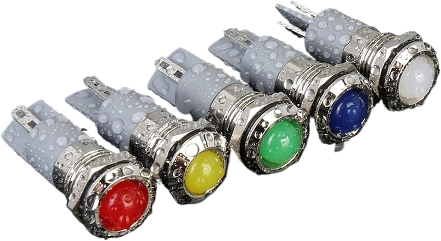 10PCS 14MM LED Metal Indicator Light AC/DC 3~220V Mini Signal Pilot Lamp IP65 Waterproof Industrial Pilot(Ball Red Light,110V)