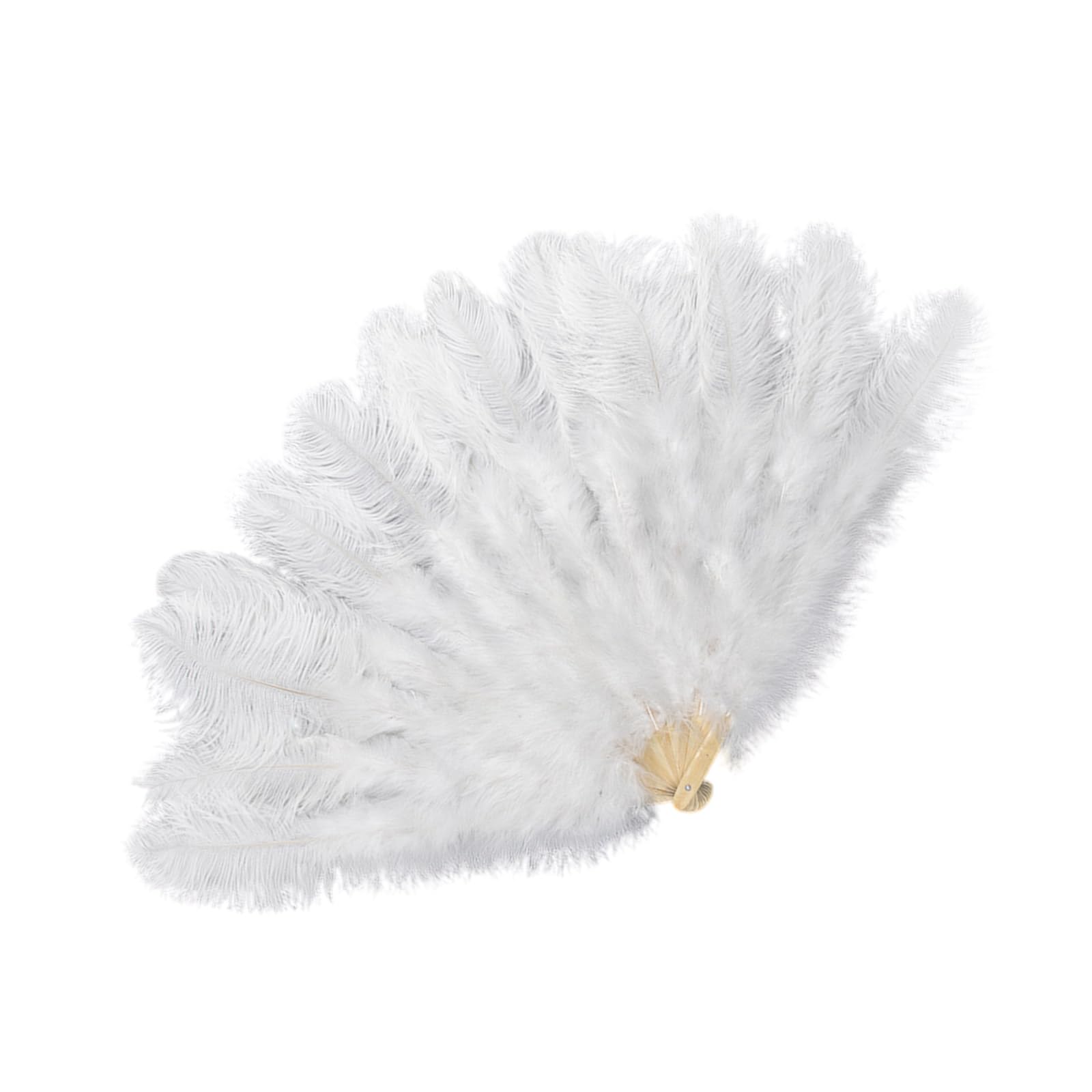 ROYJJ Elegant Handmade Large Feathered Fan 1920s Flapper Folding Handheld Fan for Dance Performances and Burlesque Dance Show Feather fan