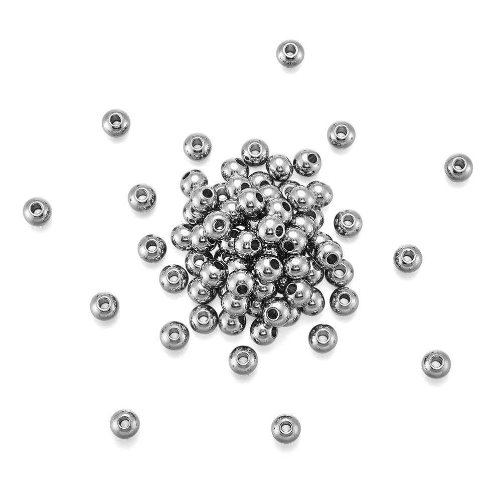 PandaHall 100 perline distanziali piatte rotonde in acciaio