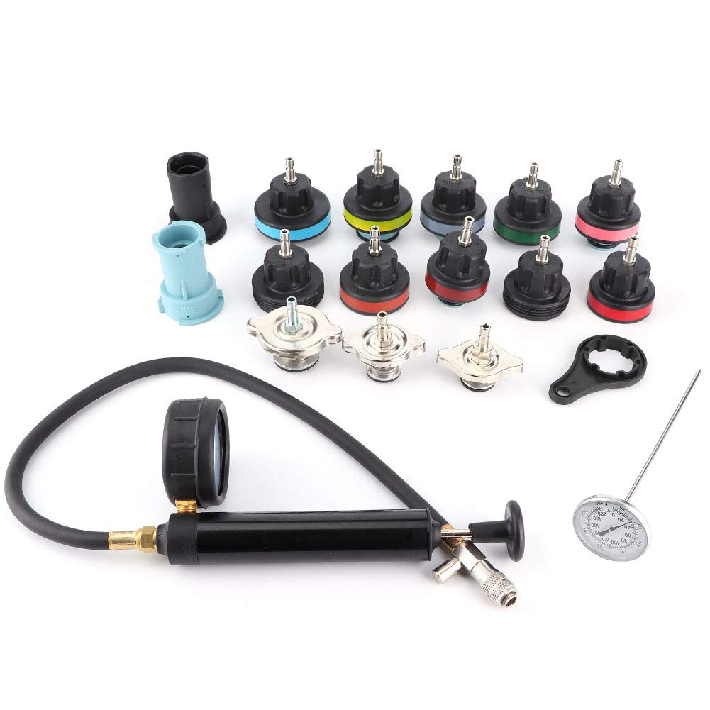 Kit Tester Pressione di Raffreddamento, Kit Pressione Radiatore, Tester Pressione Radiatore Auto Universale, Tester Radiatore, Kit di Raffreddamento a Vuoto, 18 Pezzi