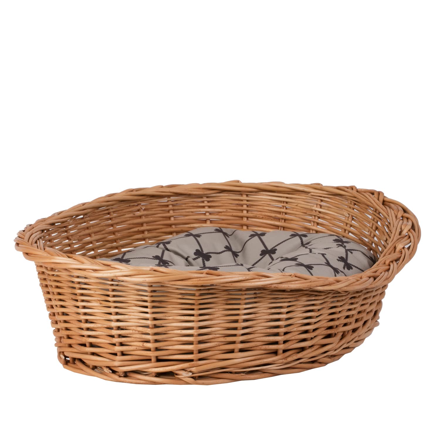 Cestino per cani in vimini di colore naturale, cestino per animali domestici (beige, 95 x 72 H27)