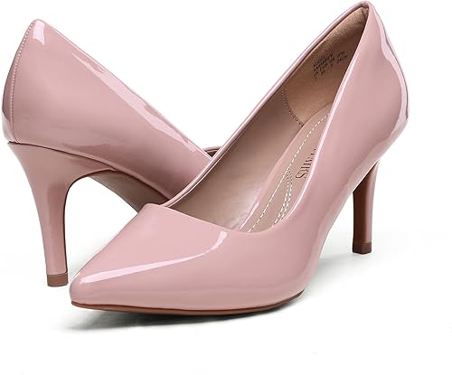 Miniatura 5 de DREAM PAIRS Zapatos de tacón alto de aguja para mujer, con punta cerrada, zapatos de vestir para bodas, trabajo, oficina, negocios, 3 pulgadas