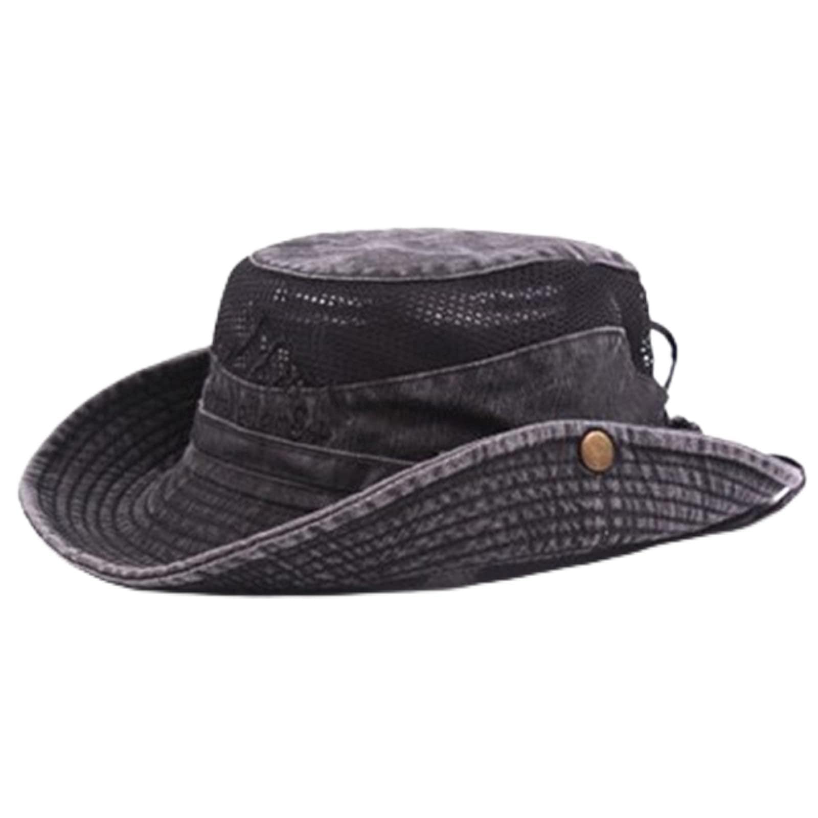 Sombrero de Pesca Capa Masculina de Verano Malla Transpirable Sombrero Pesca Cubo Retro para Sombreado al Aire Libre