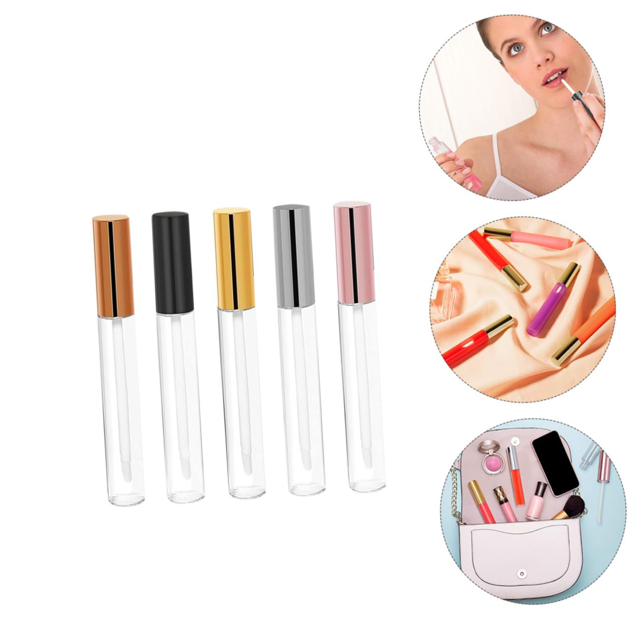 Tubo per Gloss Labbra Ricaricabile 10ml in Abs, 30 Pezzi | Viaggio e Fai da Te, Leggero e Facile da Usare, Formato Multiplo per Organizzazione Quotidiana