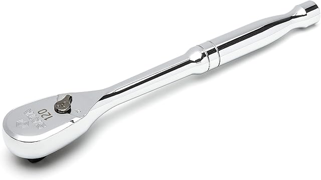 SATA ST12974 3/8-Inch Drive 120P Professional Ratchet with Teardrop Head, Polished, with 3-Degree Swing Arc