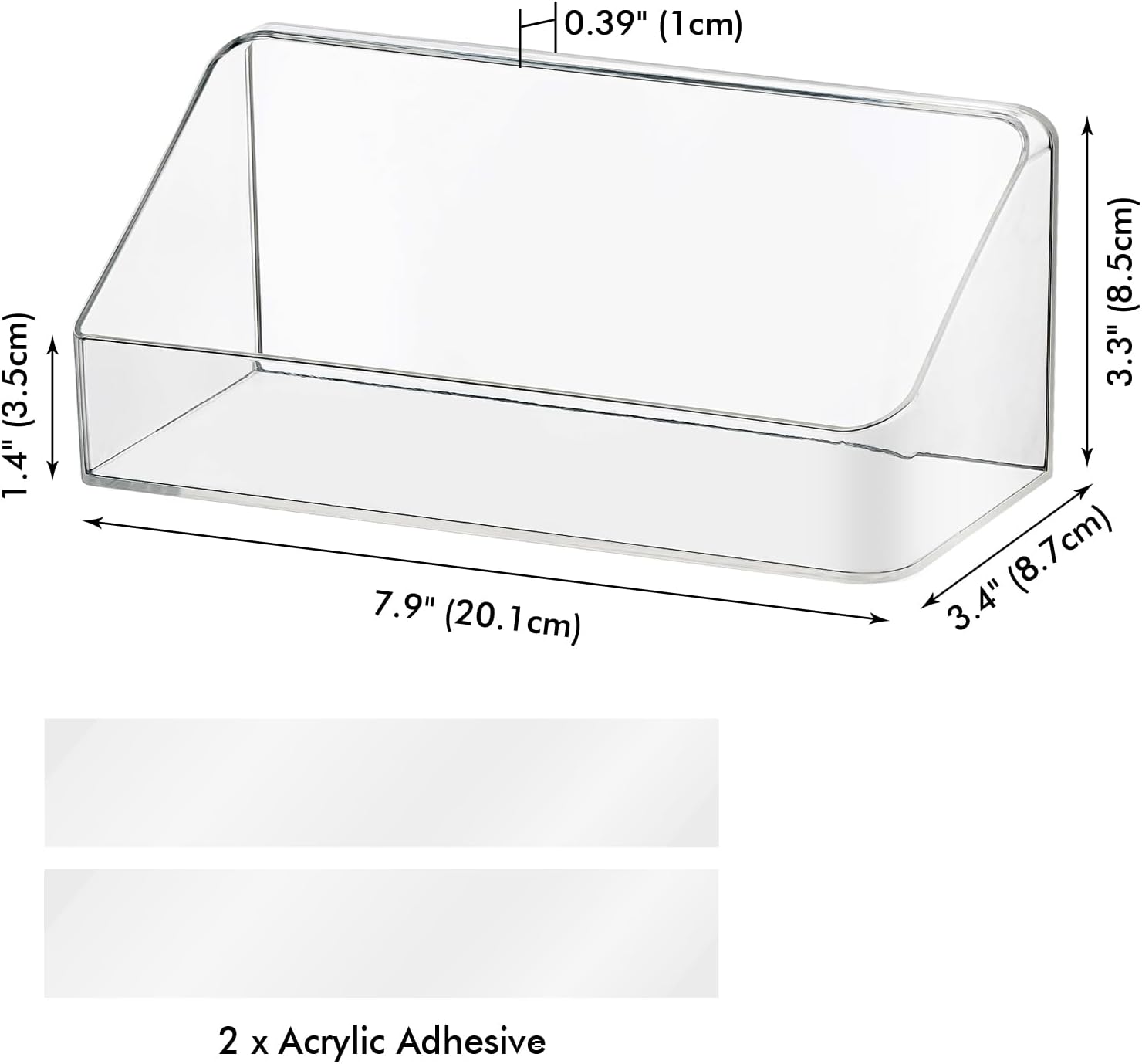 Poeland Makeup Organizer Tray Cosmetic Display Case Set of 3