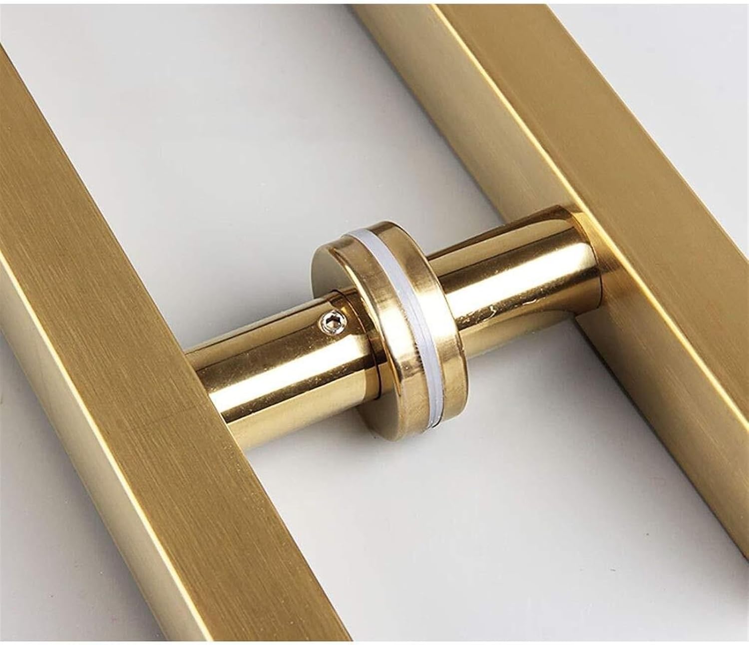 Push-Pull Heavy Duty Stainless Steel Office Glass Door Handle Sliding Door Handle Titanium Golden Brushed Square Tube Handle Door Hardware (Size : 1000x700mm)