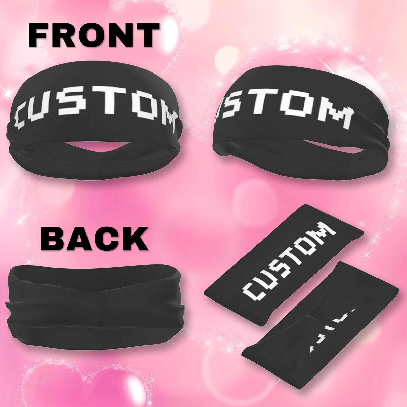 Custom Sport Headbands for Men & Women Personalized Sweatband Add Your Image Logo Fashion Custom Bandana Personalized Gifts Custom Headbands for Sports