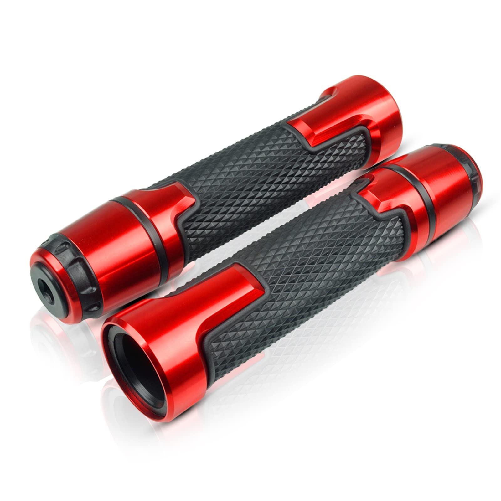 Poignées de guidon 22mm en aluminium rouge pour moto universelle