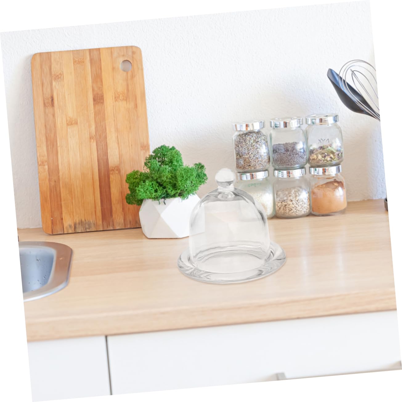 2piezas Cubierta de Cúpula de Postre Transparente con Plato Base, Soporte para Tartas con Protección Antipolvo, para Cupcakes, Cookies y Fiestas